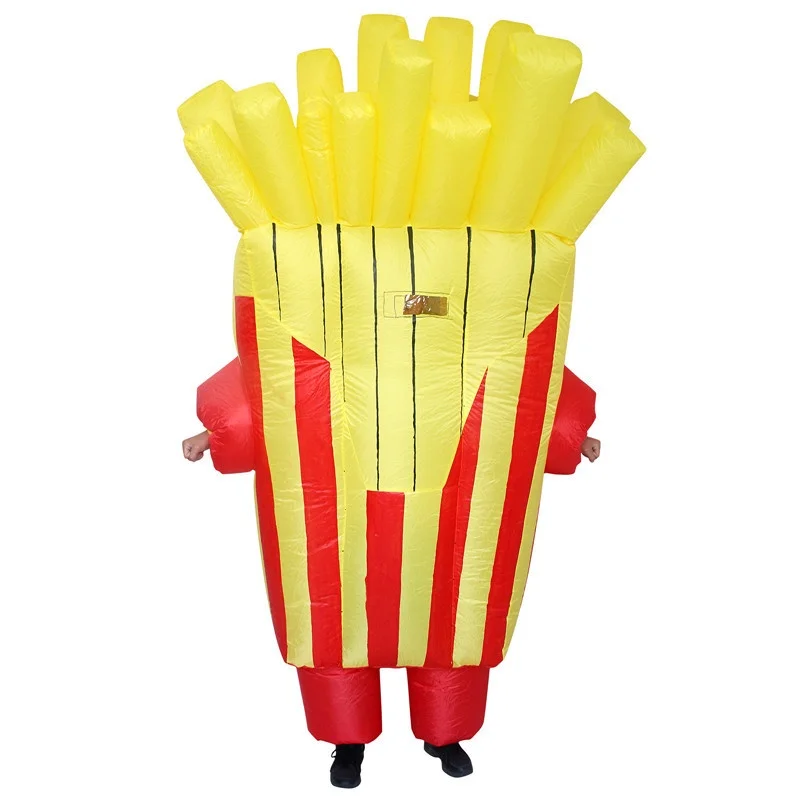 Adult Cartoon Burger/Coke/French Fries Inflatable Costume Halloween Cosplay Party Dress Performance Inflated Garment