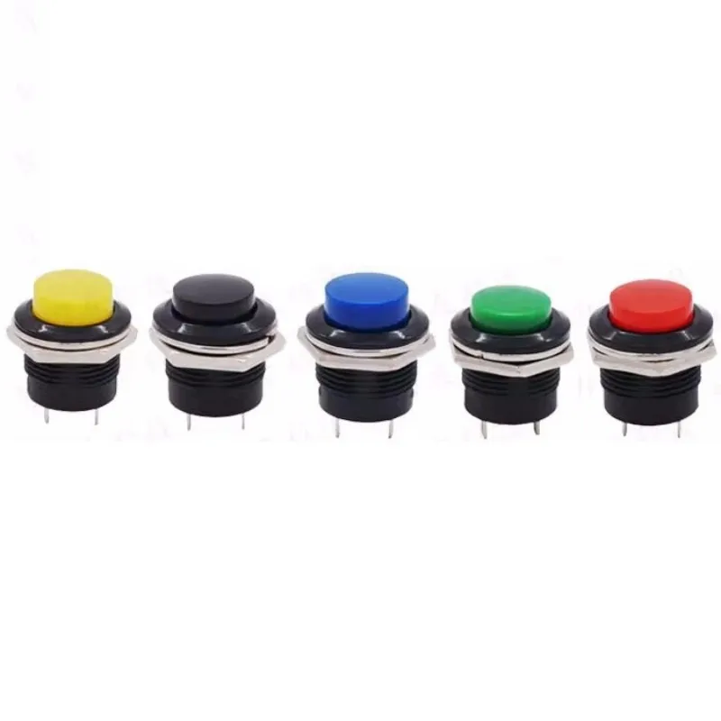 6PCS16mm R13-507 Round Self-reset Push Button Switch 3A 250V 6A 125V