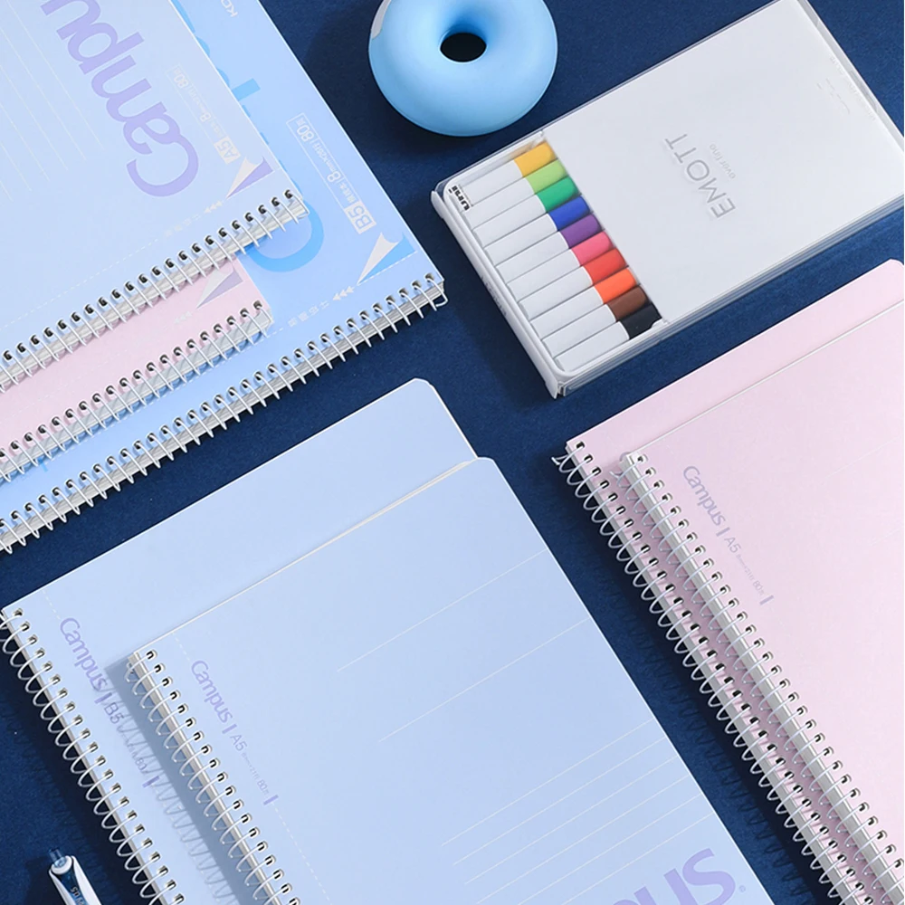 Japan KOKUYO Flip Coil Notepad Campus Notebook Diary Easy Tear Notebook Spiral Notepad can be folded in half A5/b5