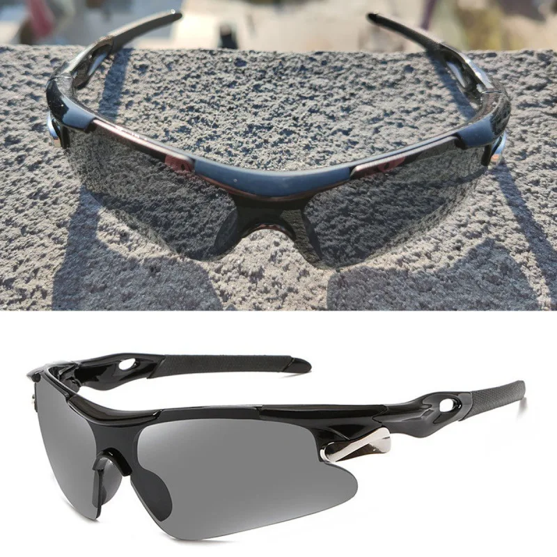 Men Sports Glasses Fashion Designer Cycling Sunglasses For Women Vintage One Piece Semi Rimless Outdoor Goggle Mirror Eyewear