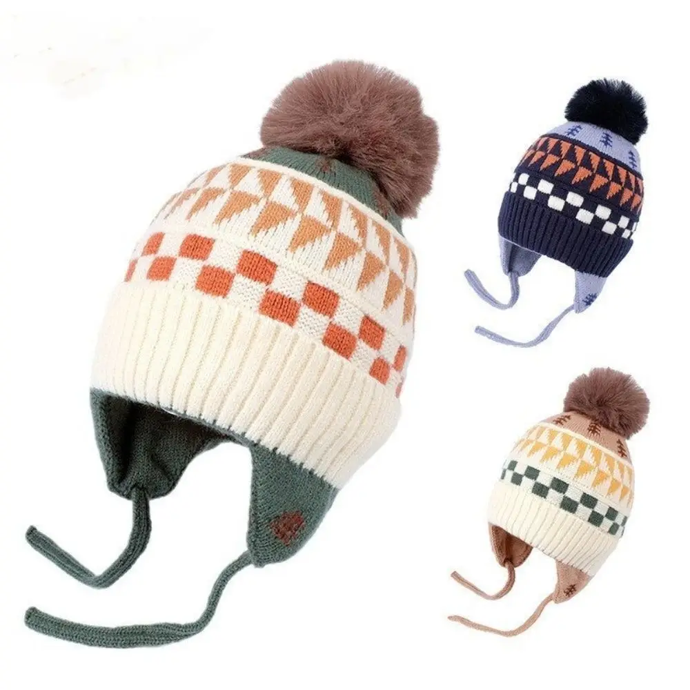 

Baby Wear Wool ​​Baby Warm Hat Soft Ear Protection Hat Children Beanies Boy Girl