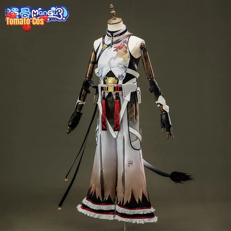 Ling Yang Cosplay Costume Wuthering Waves Lingyang Lion Dance Youth Game Suit Unifrom Role Play Halloween Party Outfit Men Wig