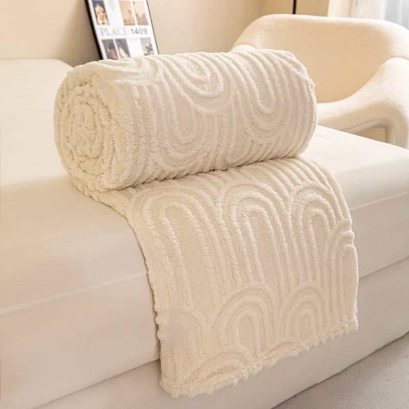 1pcs Warm Orange Solid Polyester Roman Column Blanket 100×150cm Cut Corner Sofa Throw Soft Decor Nap Cover