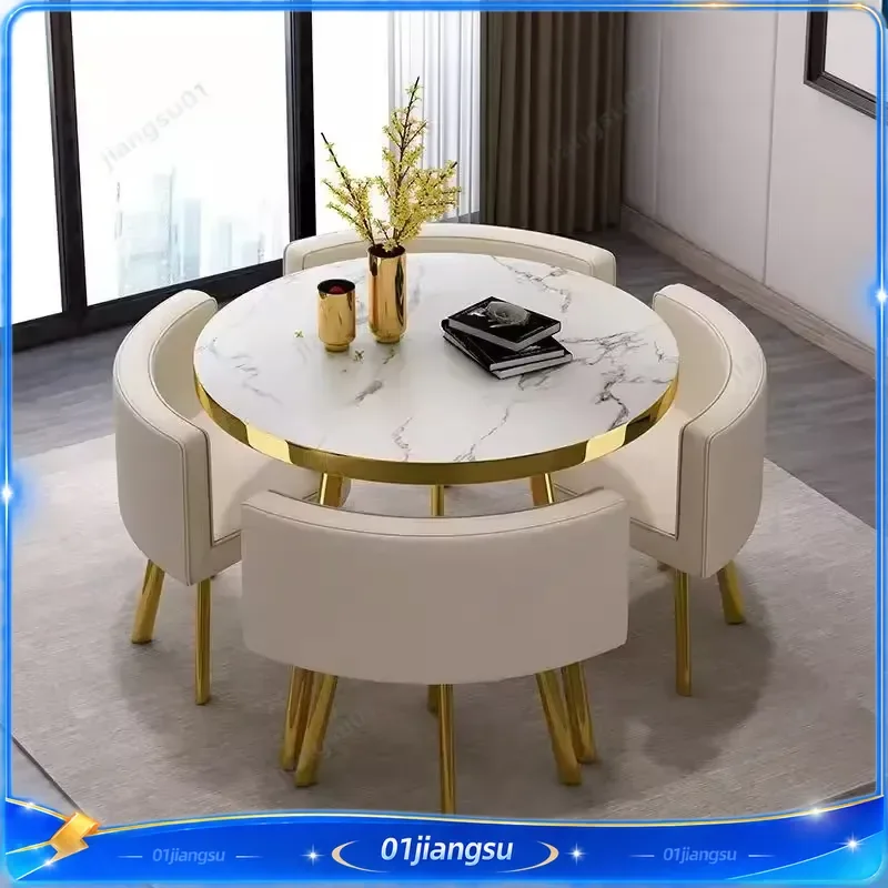 Modern Dining Table and 4 Chairs Set Wooden Kitchen Furniture Painted Finish Living Room Study Desk Chair Combo Home Decor