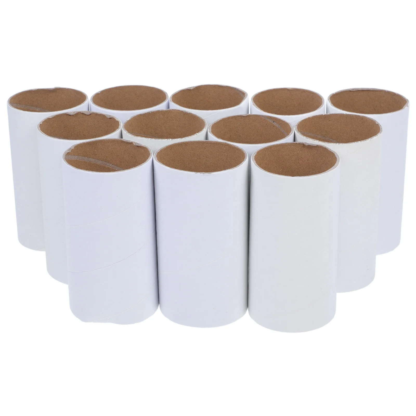 

12 Pcs White Embryo Paper Tube Making Materials Child Kids Crafts Round Tubes Toilet for