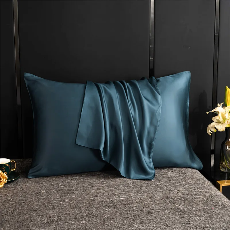 Natural Silk Pillowcase Solid Color Envelope Pillow Case Protect Hair Bedding Sleeping Pillow Cover