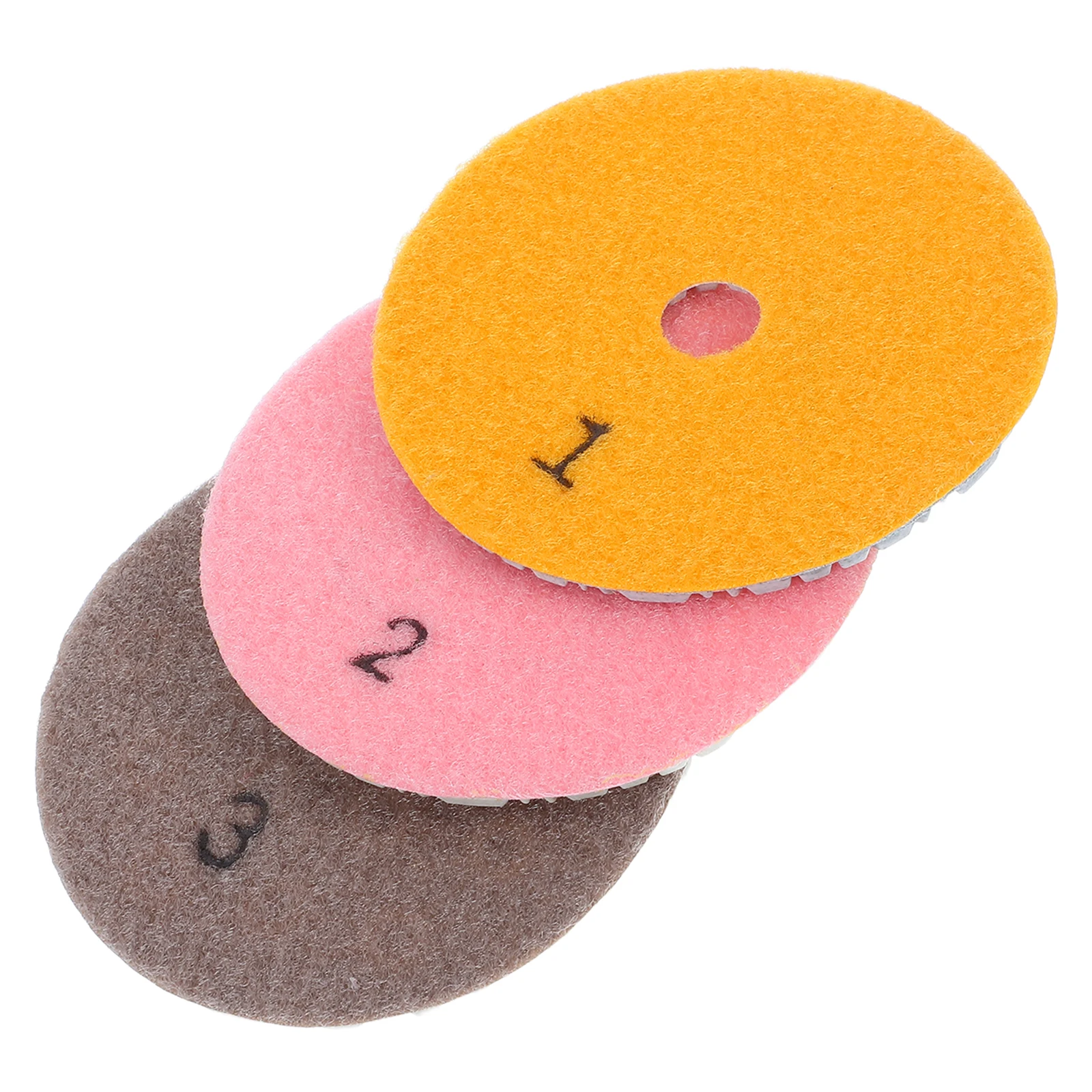 

3Pcs Diamond Polishing Pads For Stone Surface Wet Dry Round Sanding Discs Marble Concrete Tiles Buffing Sheets
