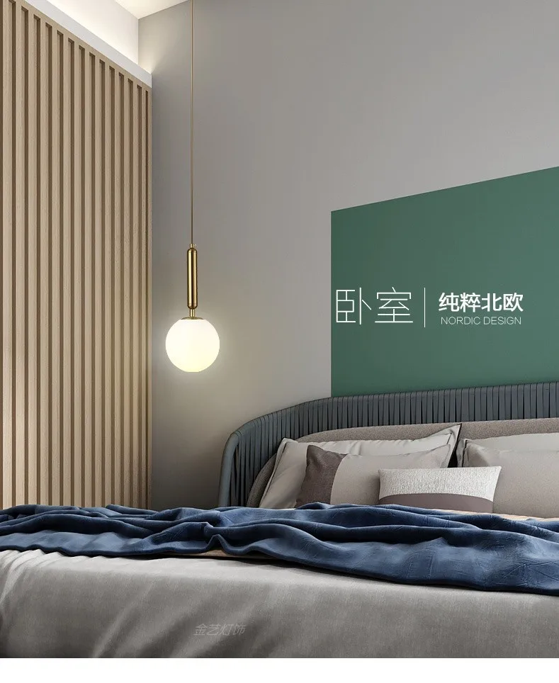 

Modern Bedside Wall Lamps Black/Gold Lamp Body Glass Ball E27 Bulb Living Room Aisle Interior Wall Light Suitable For Room Decor