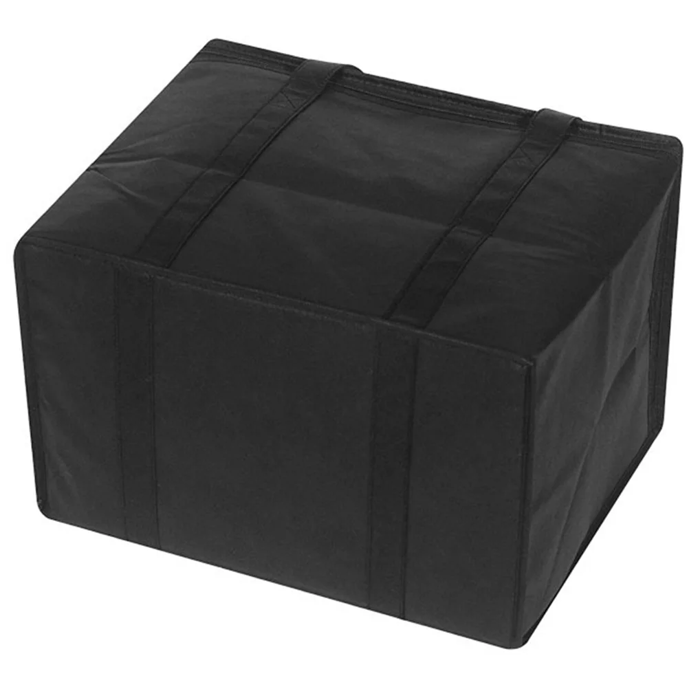 Thermal Ice Pack Black Aluminum Foil Insulated Bag for Lunch Groceries Travel Foldable Reusable Cooler Non Woven