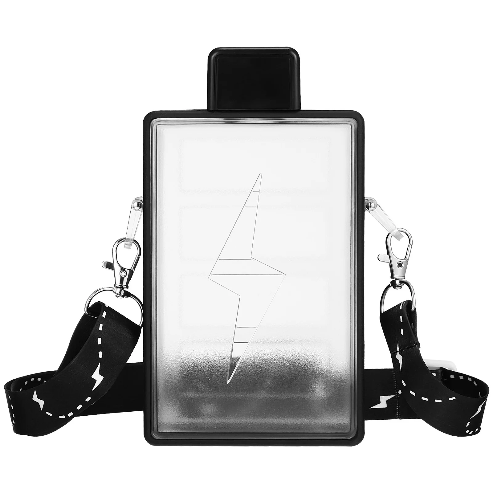 

450Ml Plastic Cup Clear Rectangular Water Bottle Flat Portable For Fitness Gym Sports Outdoor Lightweight Bpa-Free