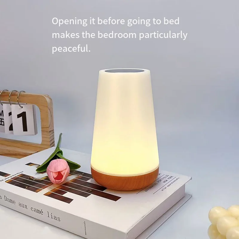 Nachtlampje Slaapkamer Dimbare Touch Lamp 13 Kleuren en 5 Helderheid Baby Tafellamp Draagbare Oplaadbare Nachtkastlamp