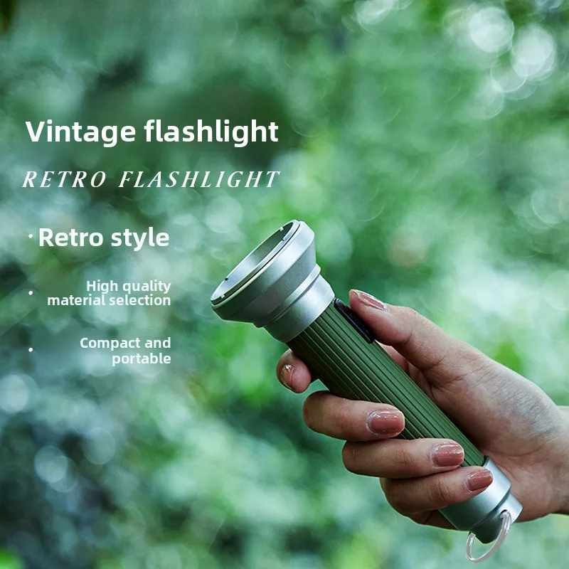

VOLODYMYR Retro Flashlight Strong Light Ultra Bright Small Portable Durable Mini Outdoor Long-range Light for Car Repair Check