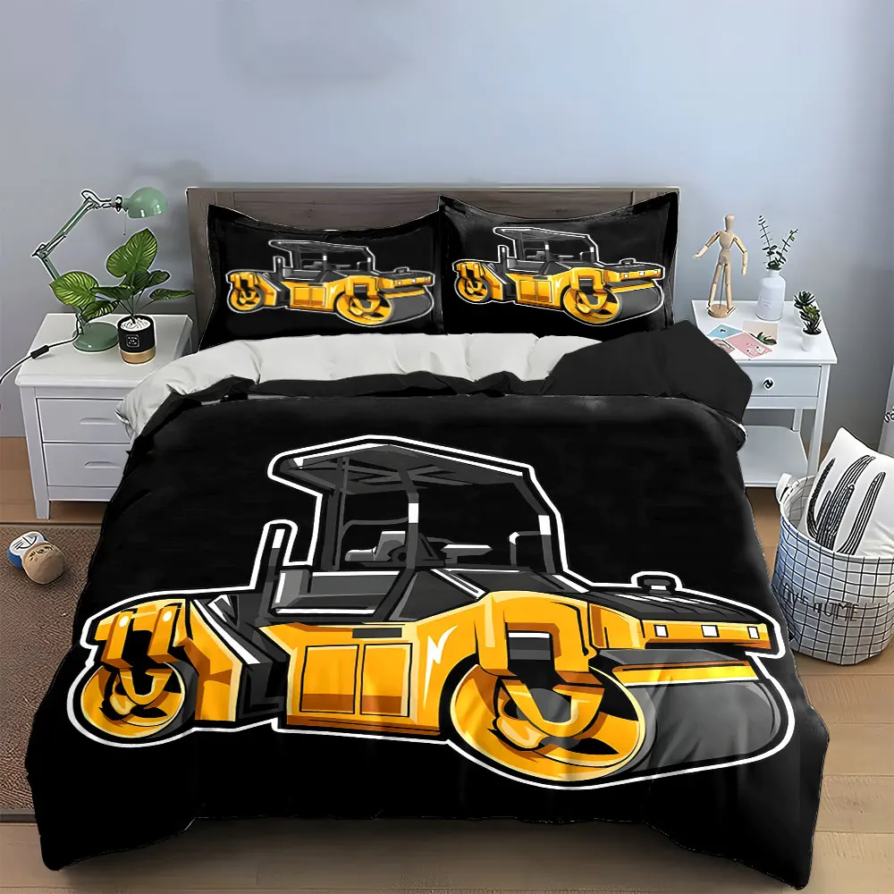 Construction Vehicle Sticker Set Multiple sizes kid's and adults' bedroom Exquisite 3PC bedding set, gift