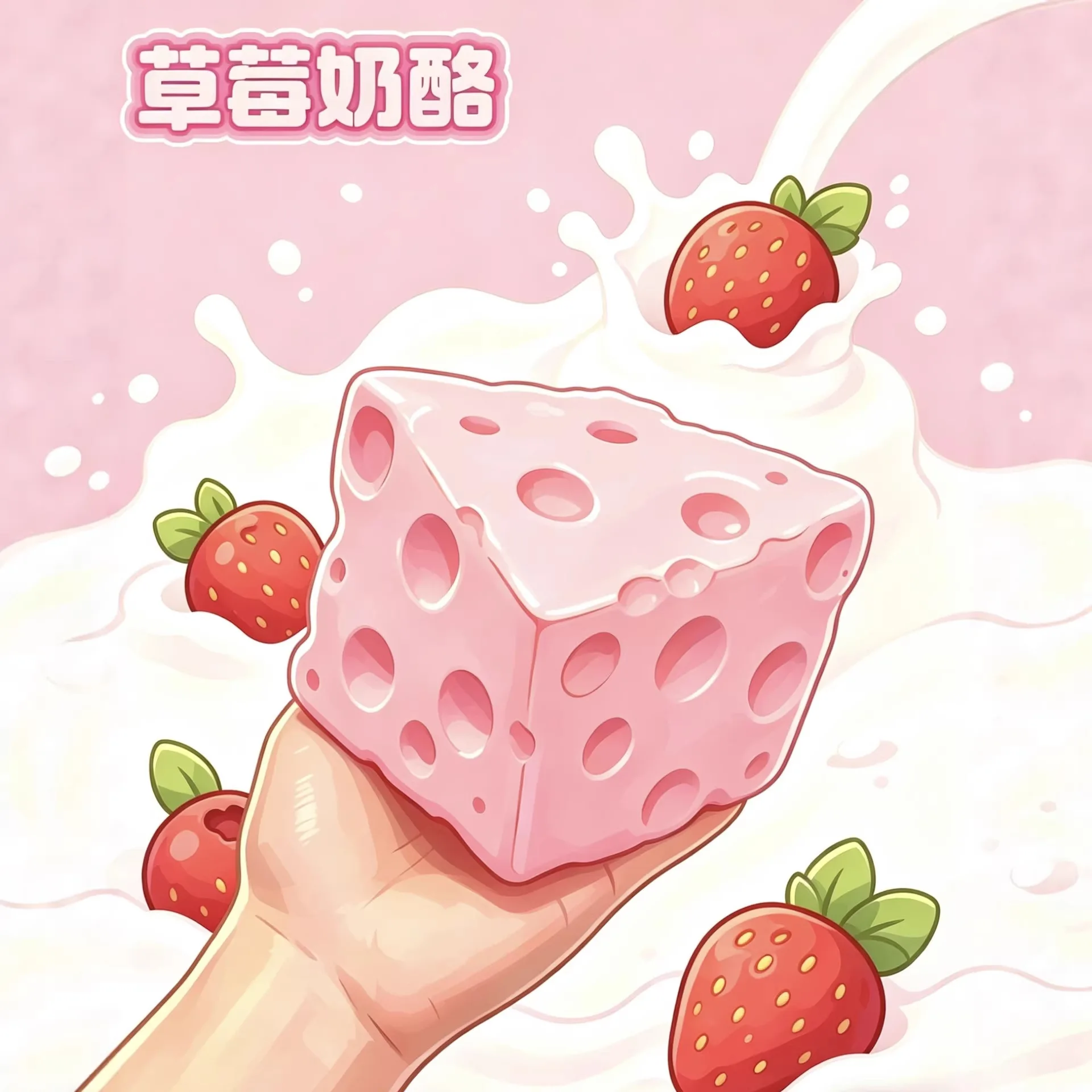 Juguete Antiestrés Kawaii de Mochi con Forma de Leche de Fresa y Queso, 7 cm, de Harina, para Apretar, de Rebote Lento, para Niños y Adultos, Regalos para Fiestas