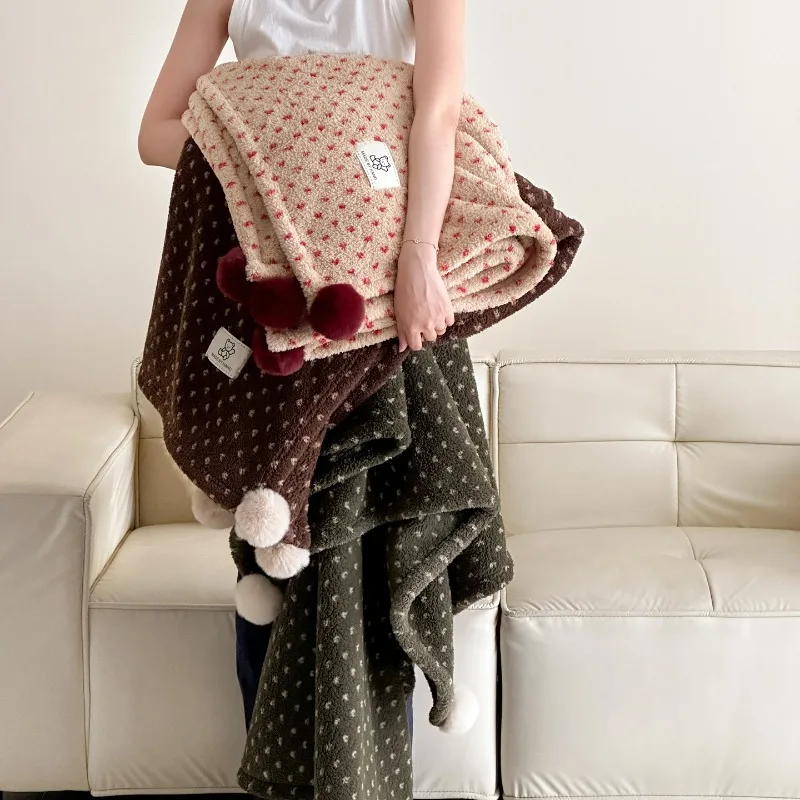 Sofa Blanket Snow Grain Fleece Blanket Nap Fleece-lined Thickened Multi-functional Throw Blanket Nap Blanket