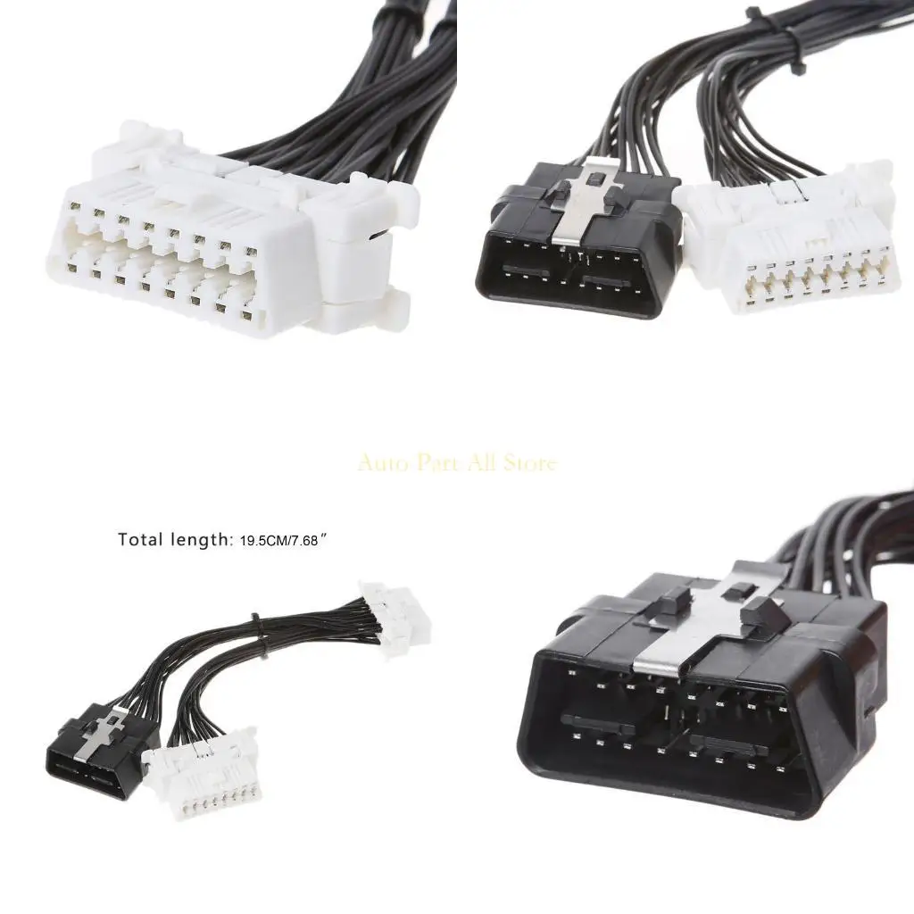 

J0MA 16 PIN -PIN OBD2 OBD 2 OBDII Удлинительное кабель разветвителя один мужчина до двух женских кабелей Y
