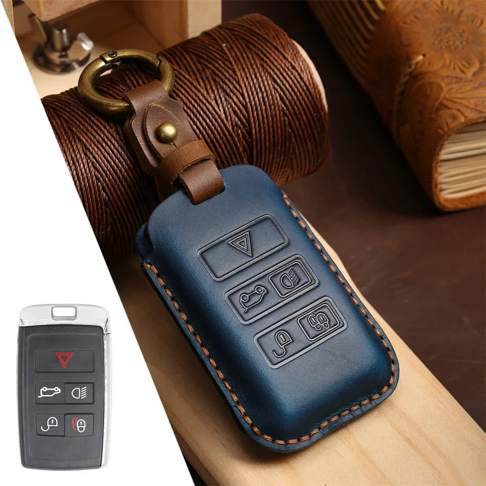 

1pc Car Key Case Holder Keychain For Land Rover Range Rover Discovery 5 Sport 2018 2019 For Jaguar XEL E-PACE 2019 Accessories