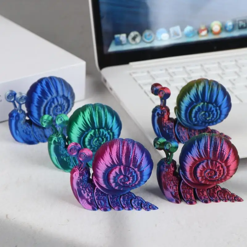

1PC Desktop Decoration For Children Gifts Unique Gift 3D Printed Simulated Snail Model Toy Fun Animal Sculpture Ornament