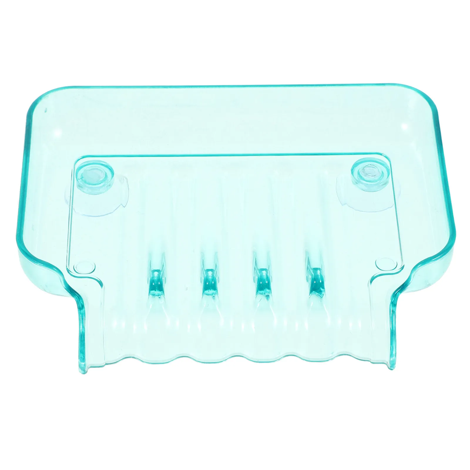 

1Pcs High Quality Plastic Soap Box with Suction Cup Waterfall Design Drainage Slot for Bath Shower Kitchen Counter Soap Dish