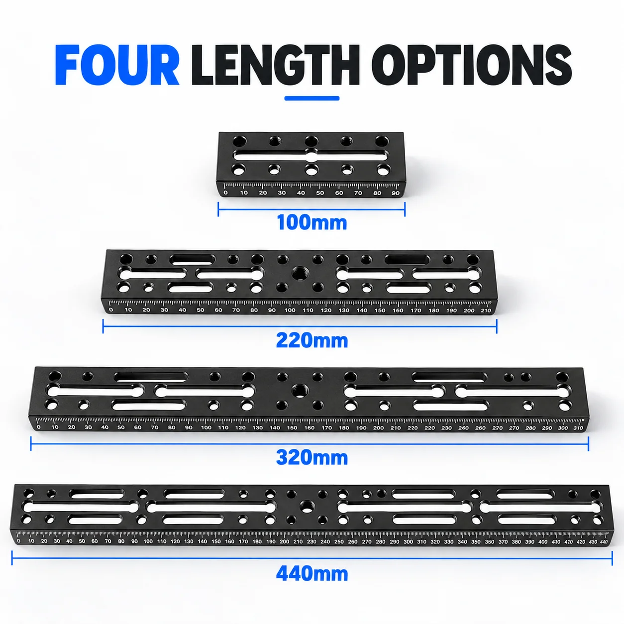 SOARSHOT 100/220/320/440mm Astronomy Dovetail Mounting Plate 75° Narrow Rail with Scale for Telescope Guide Scope Camera