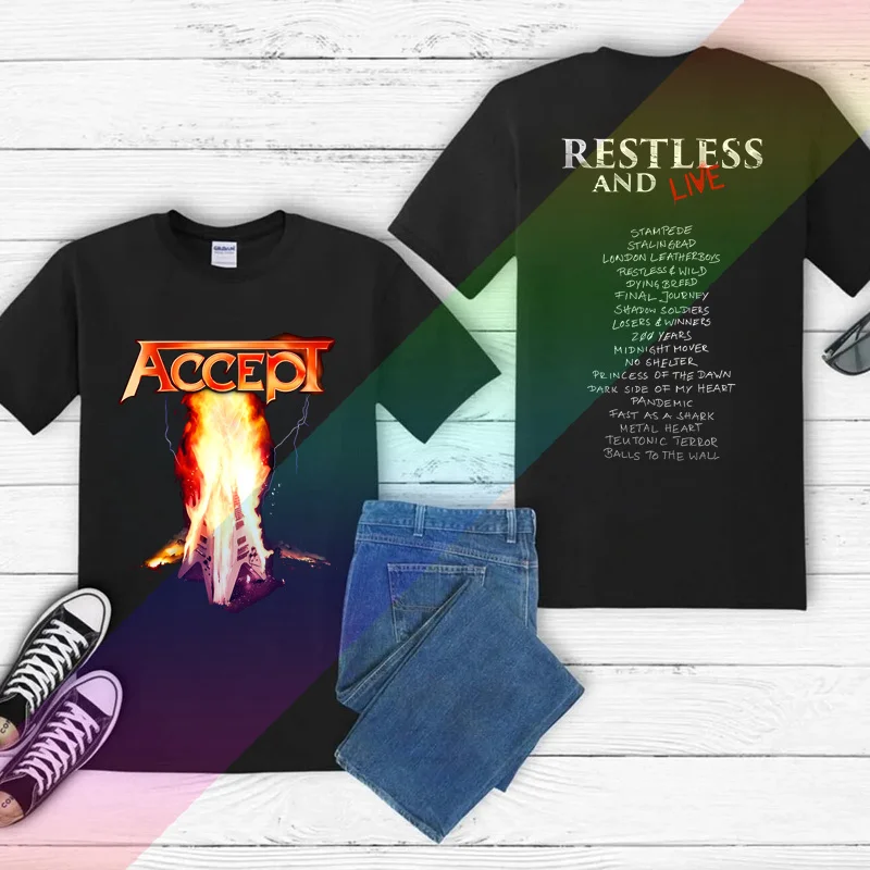 

2024 Men T Shirt Casual Accept Music Enthusiast T-Shirt Restless and Lively Graphic Summer Short Sleeves 100% Cotton S-3XL Tee