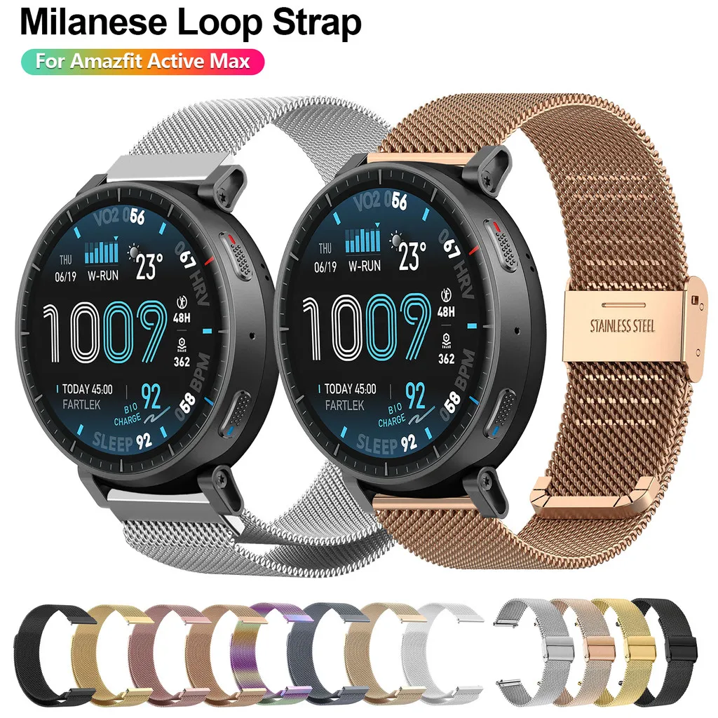 StainlessSteelWatchBandforAmazfitActiveMax/Active2ReplacementMilaneseStrap20mm22mmUniversalWatchBandWristband-AliExpress1511