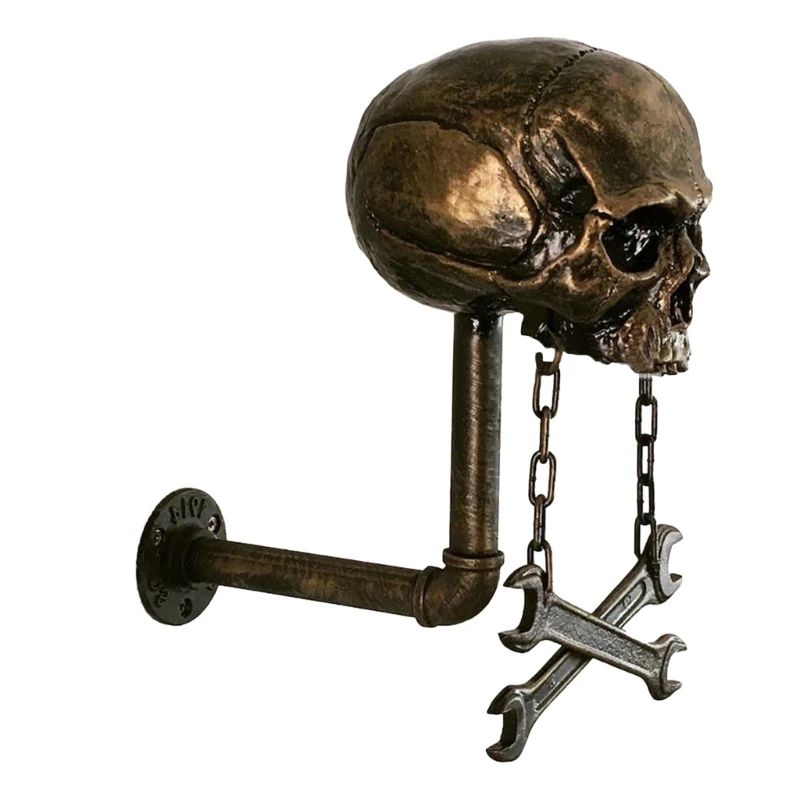 Soporte para casco con forma calavera A70F, soporte para casco motocicleta, estante montaje en pared para abrigo, para