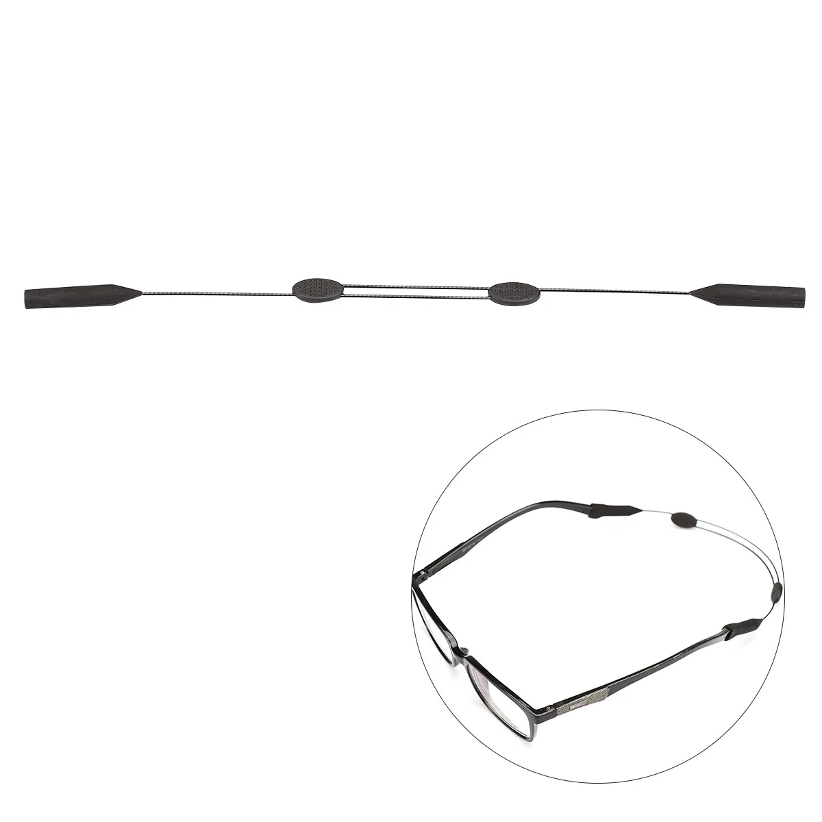 

Black Silicone Adjustable Sports Eyeglass Strap Chain Universal Fit Glasses Cord Safety Holder Outdoor Eyewear