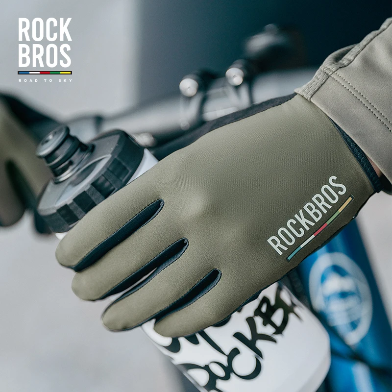 ROCKBROS ROAD TO SKY Cycling Gloves Full Finger Bicycle Gloves MTB Bike Men Women Gym Motorcycle Riding Breathable Bike Gloves