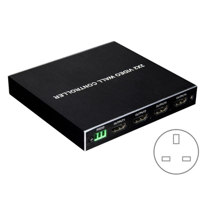 4 出力 HDTV ビデオ ウォール コントローラー プロ用ディスプレイ DC12V/1A 電源