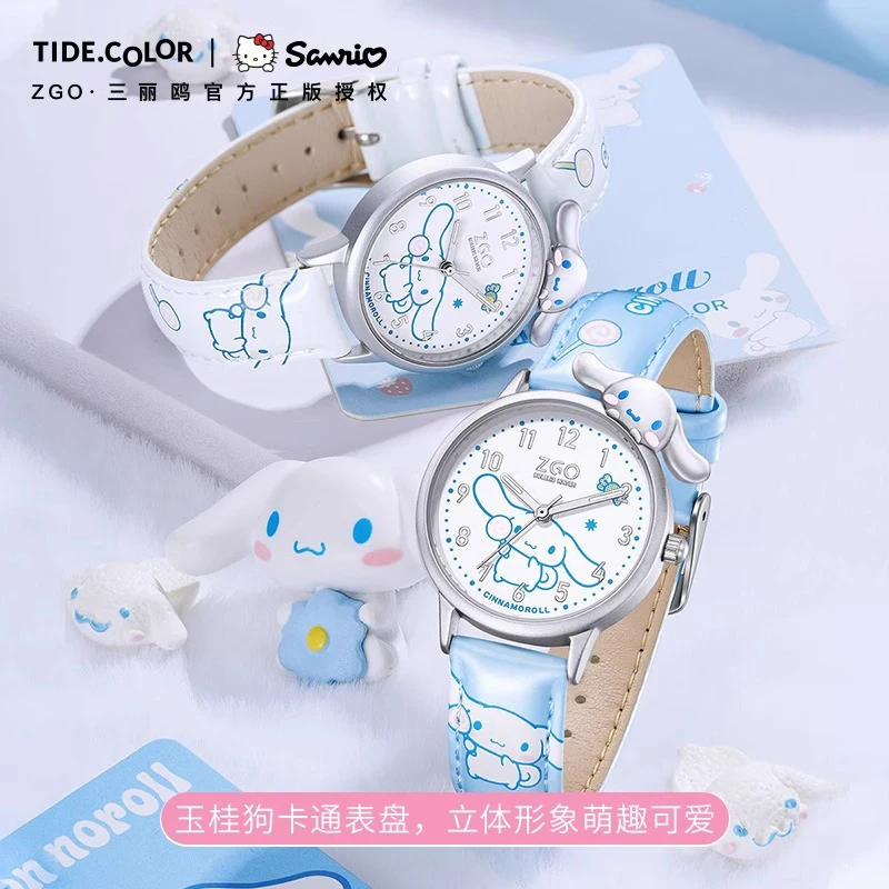 Zgo Sanrio Joint Anime reloj Cinnamoroll Hello Kitty Kuromi, Original, Simple, luminoso, impermeable, electrónico, regalos para niñas