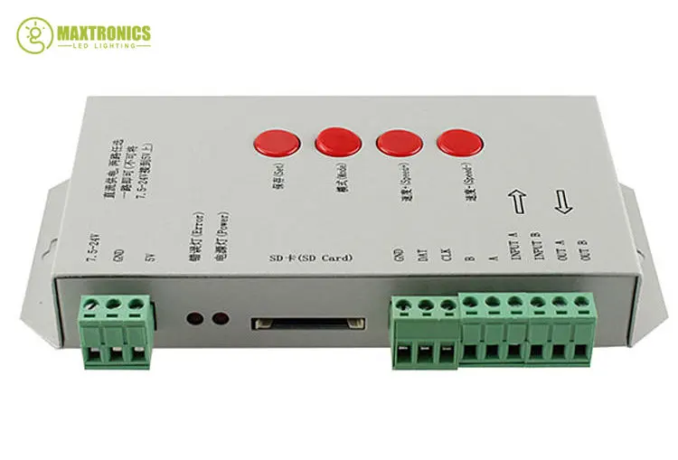 K-1000C (T-1000S diperbarui)/T-1000S Program DC5-24V LED Controller 2048 pixel untuk IC WS2812B,WS2811,APA102,WS2813 lampu LED Strip