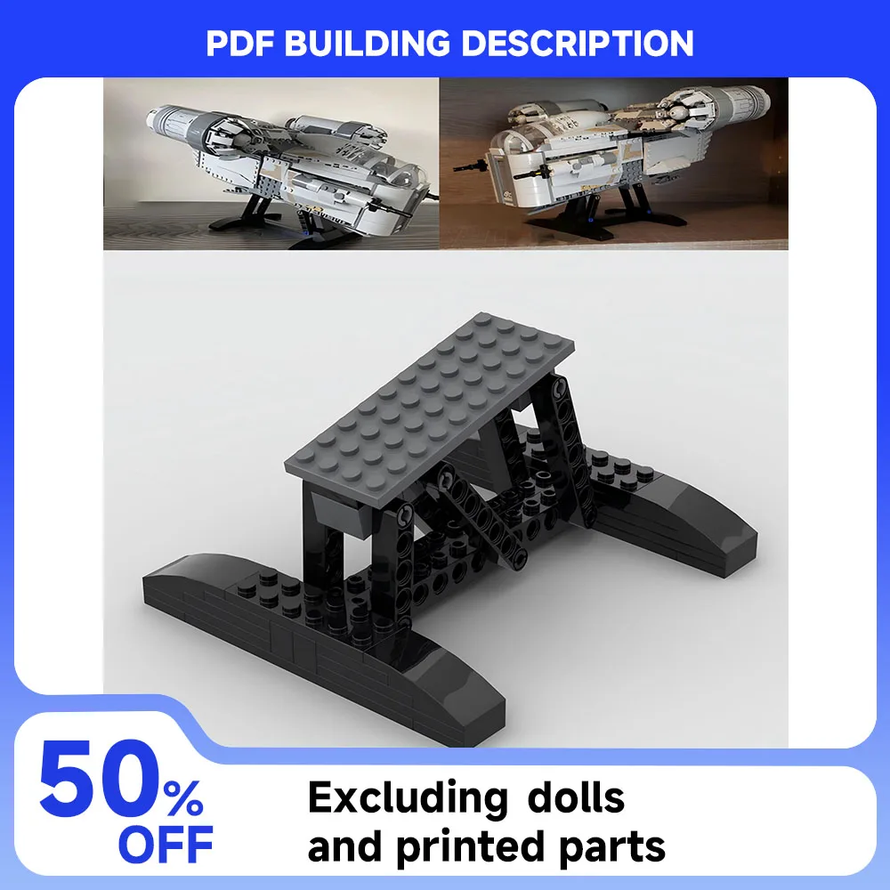 New 43PCS Star Movie Razor Crest Space Fighter Display Stand Model DIY Stand Set Children's Toy Gift Building Blocks MOC-75292