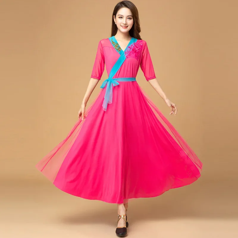 

Luoshen Spring/Summer New Square Dance Costume Set for Female Classical Ethnic Dresses Performance Hanfu Performance Dance Costu