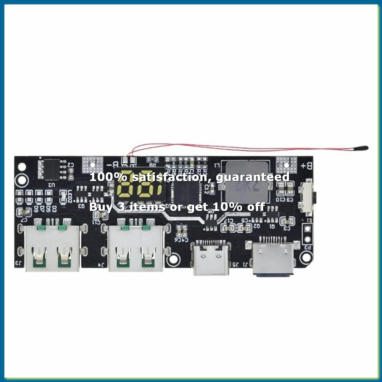 QC4.0 QC3.0 LED Dual USB 5V 4.5A 22.5W Micro/Type-C USB Mobile Power Bank 18650 Charging Module Temperature Protection,A-DTA9