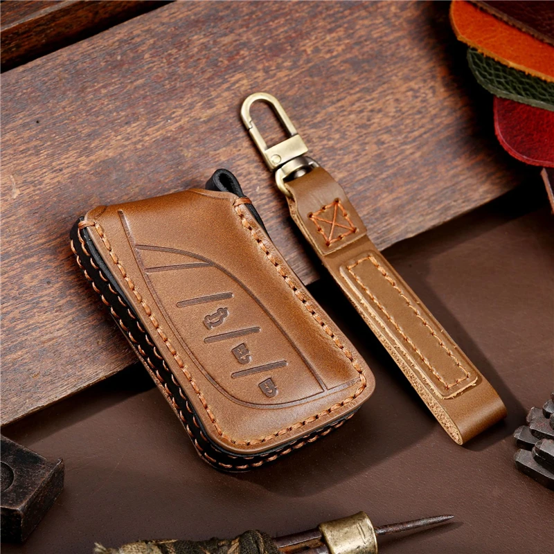 

Leather Car Remote Key Cover For Lexus New ES200 ES300h LS500h NX350h NX400h RZ450e GX RX350h LX700h Key Case Holder shell Chain