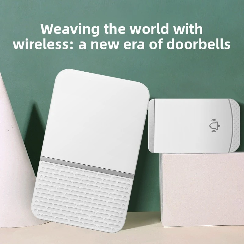 Long Range Wireless Doorbell 1 Transmitter 1 Receiver No Drill Plug In Music Chime Elderly Patient Bedside Emergency Call