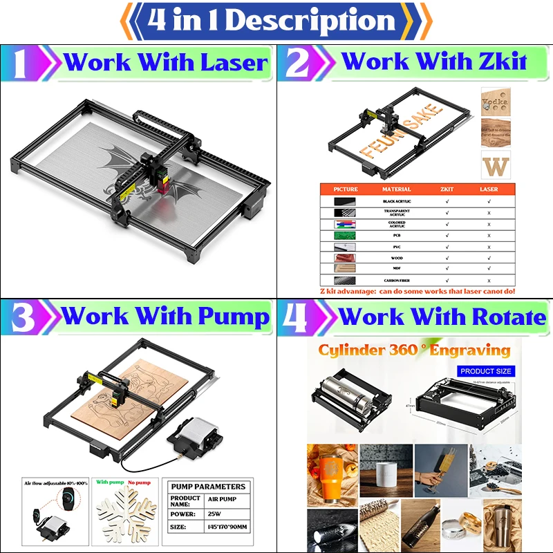 50 واط آلة الحفر بالليزر آلة قطع الخشب باستخدام الحاسب الآلي لتقوم بها بنفسك حفارة بالليزر للمعادن والخشب آلة الحفر بمساعدة الهواء