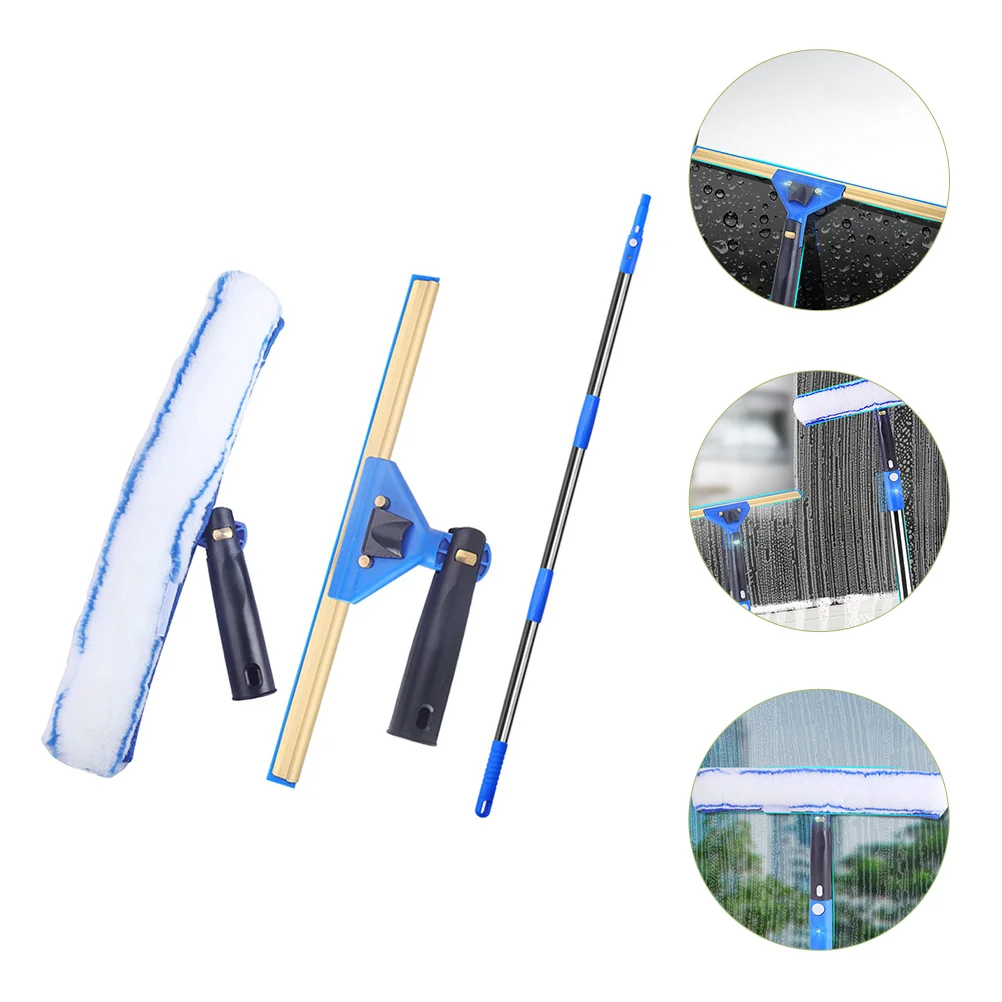 

Glass Cleaning Scraper Squeegee for Window Extendable Cleaner Car Kit Microfiber Scrubber Household Tool