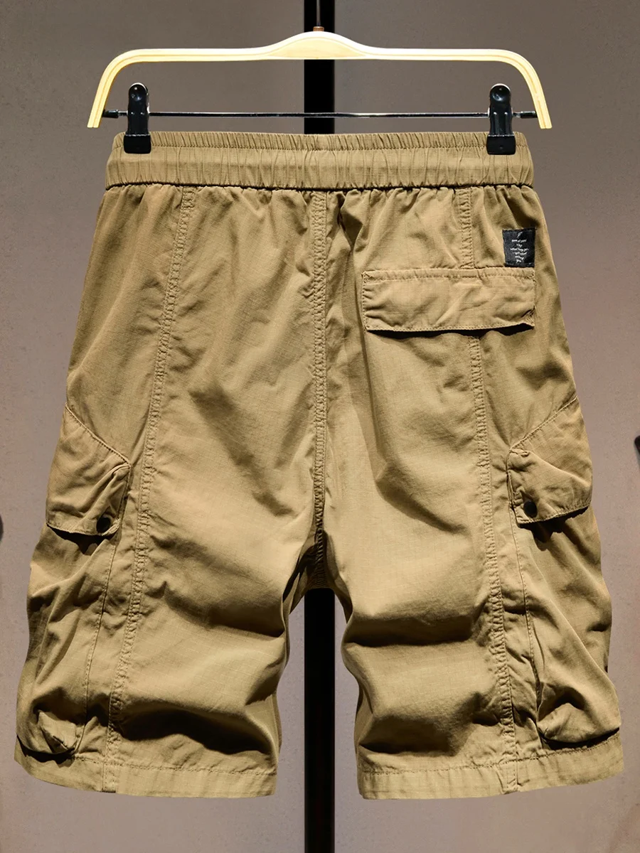 

Мужские летние шорты цвета хаки: тонкие, свободные, универсальные, прямого кроя, в американском повседневном стиле, дышащие, городские, для работы и отдыха.