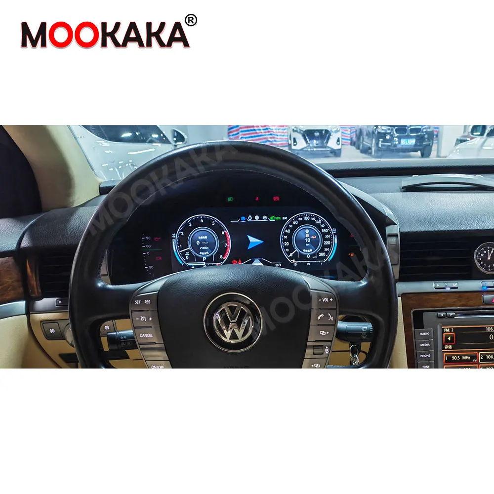 Car Digital Cluster For Volkswagen Phaeton 2004-2015 LCD Instrument Panel Dashboard Speedometer Virtual Cockpit Linux Meter Unit