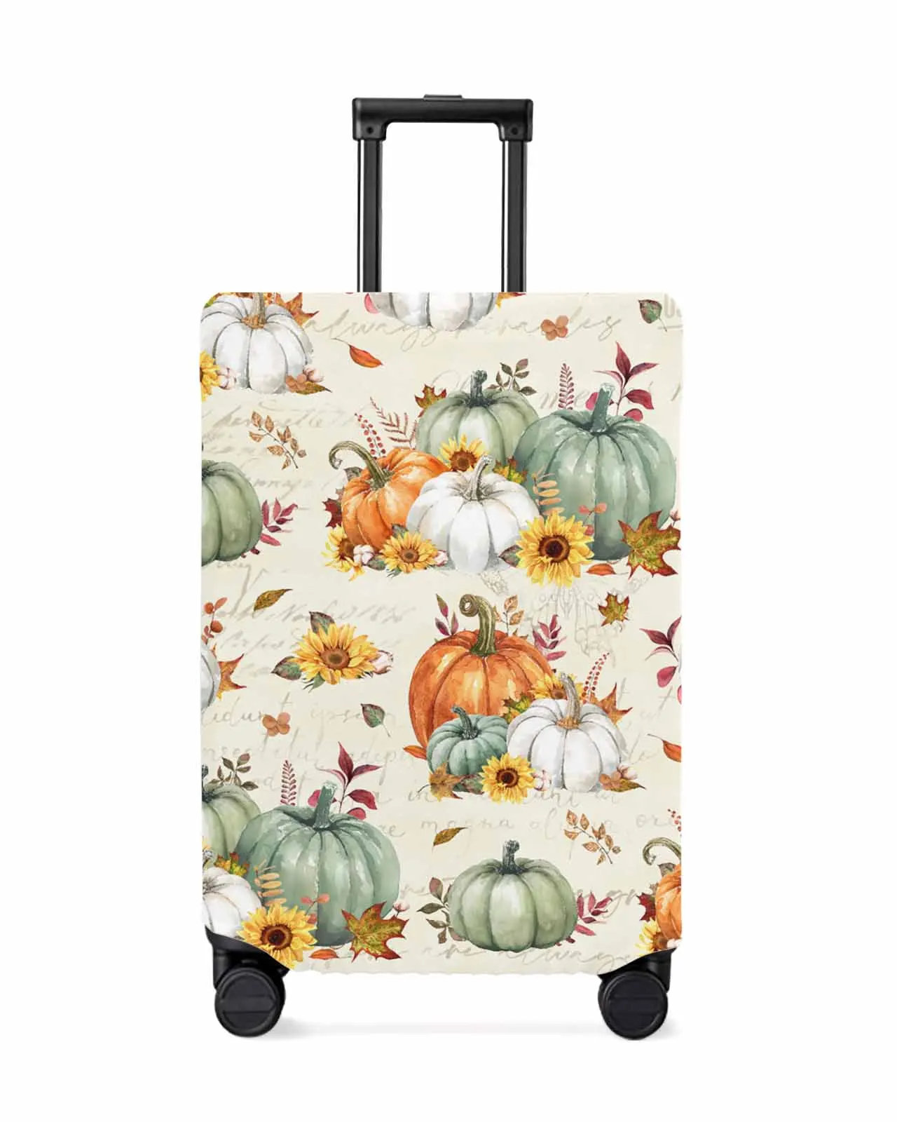 

Thanksgiving Autumn Leaves Sunflower Pumpkin Luggage Cover Elastic Baggage Cover For 18-32 Inch Suitcase Case Dust Cover