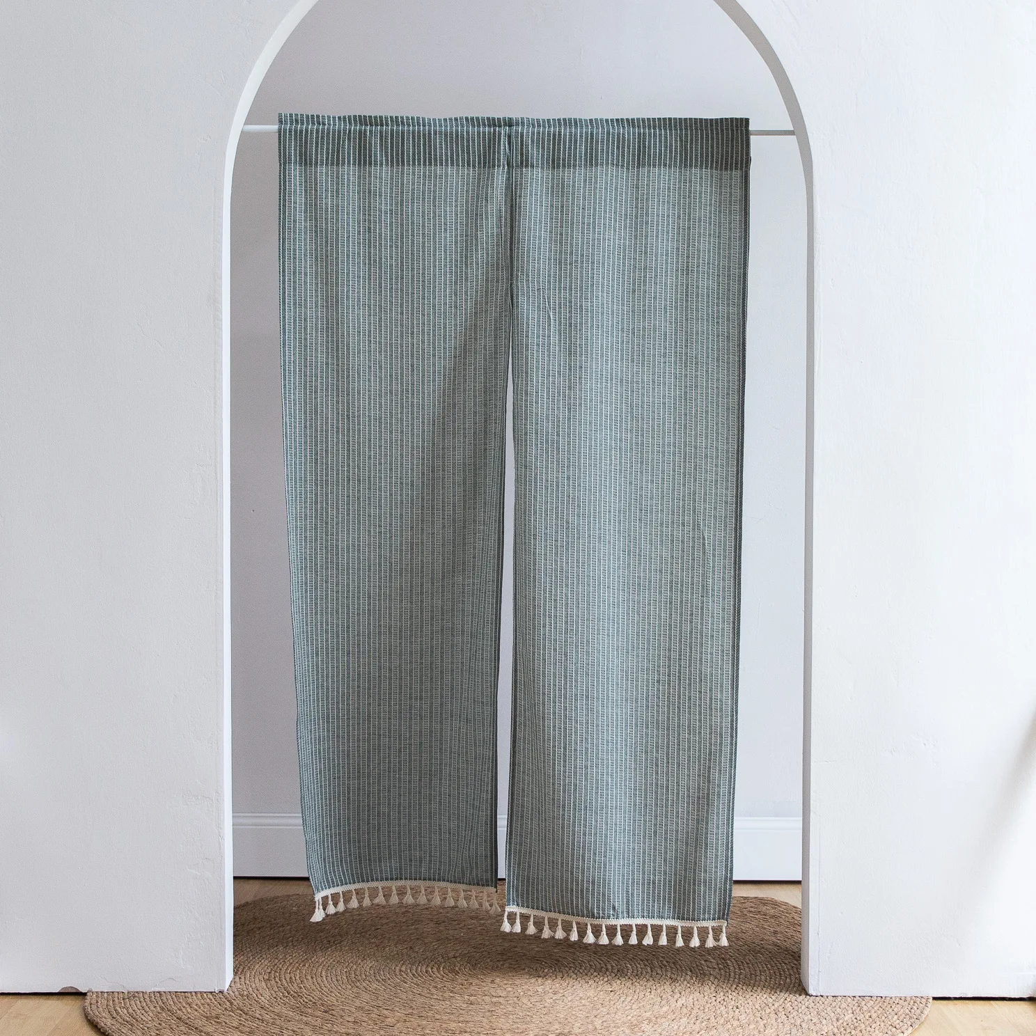 Japanese Style Cotton Linen Fabric Half Curtain Non Perforated Partition Decoration Door Blocking Hanging Background Cloth