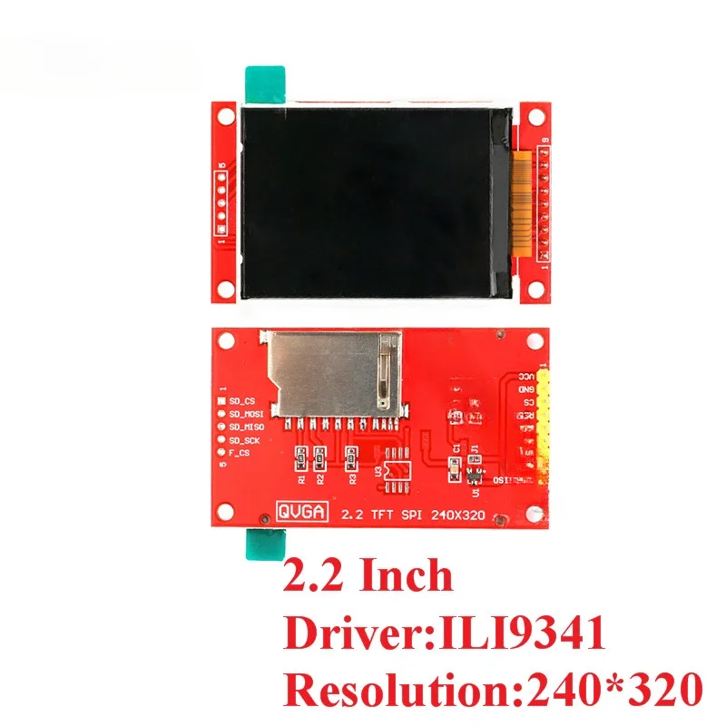 TFT Color Screen LCD Display Module Drive, 1,44, 1,8, 2,0, 2,2, 2,4, 2.8 Polegada, ST7735, ILI9225, ILI9341 Interface, SPI 128x128, 240x320, Drive