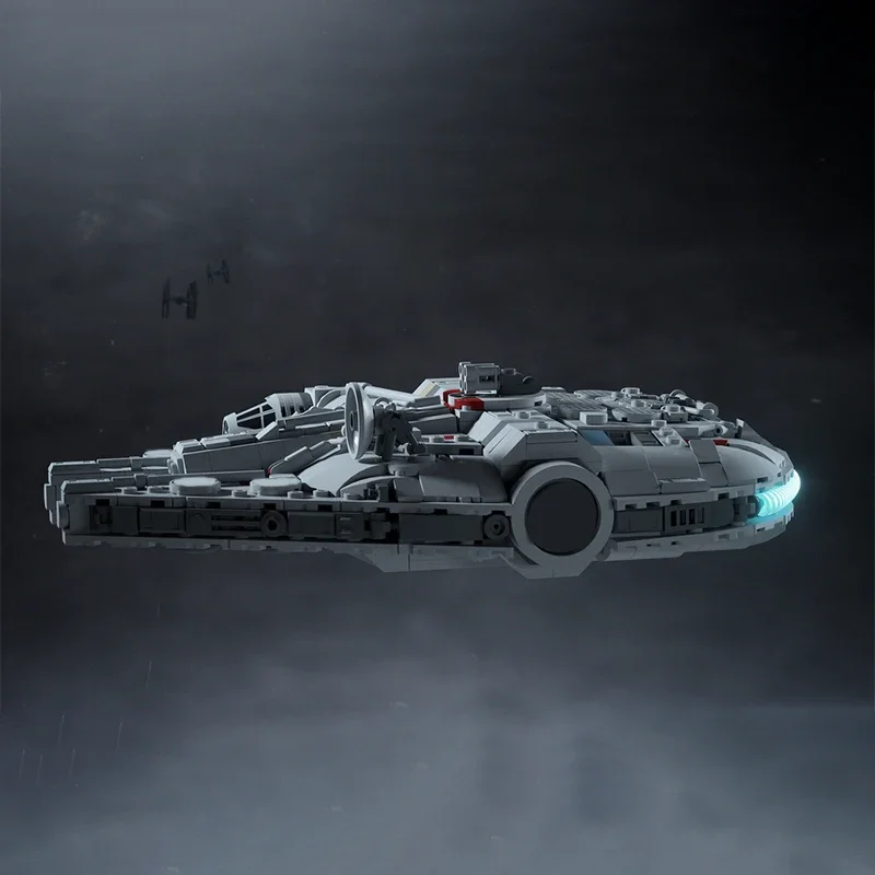 996 قطعة Moc Star Battle MIDI ميلينيوم فالكون مركبة فضائية اللبنات لعبة الطوب الحاضر متوافق 75375 حامل #3