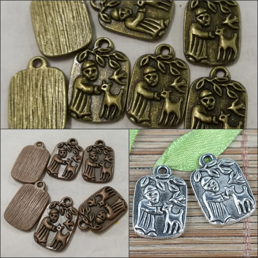 12pcs 18*12mm Elder Branch Pattern Charms 3COLORS Charms EF0264