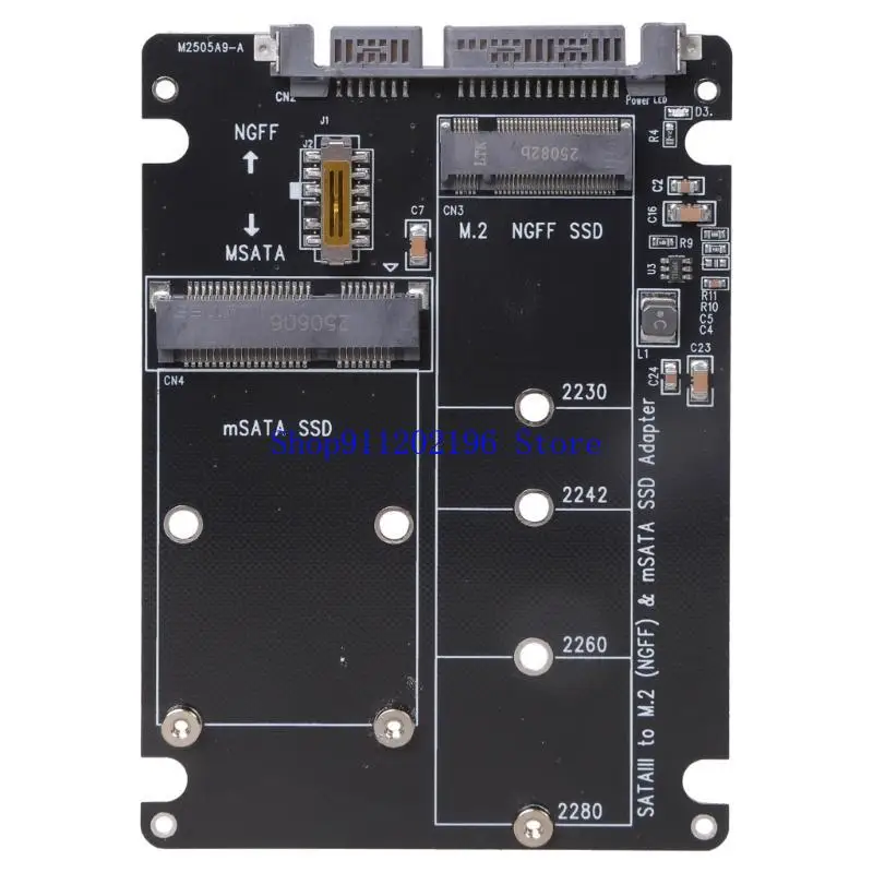 

P82A Эффективный M.2 NGFF/MSATA в SATA3 Твердый дисковый преобразователь, двойные слоты SSD без чипа для переноса