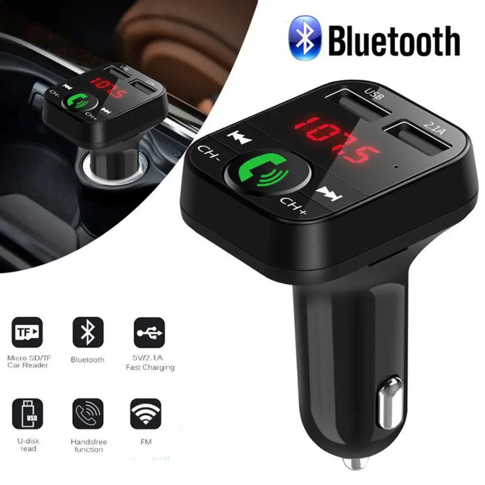 2 Port Car Charger Hands-free MP3 Player FM Transmitter Car USB Charger 3.1A Dual USB Smart Fast Charge Car Charger