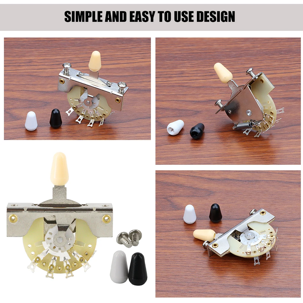 

1 set Guitar Switch Caps Toggle Electric Parts Replacement Plastic Pickup Selector Durable Metal Plastic Long Lasting Three Gear