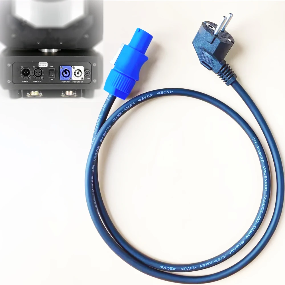 

1M EU Plug Power Cable Moving Head Light PowerCON AU/US/UK Connector 3x1.5mm² Cord For Audio Stage Lighting LED Par Fog Machine